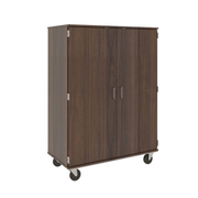 67" Tall - Computer Center Storage w/ Lock, Sepia Walnut