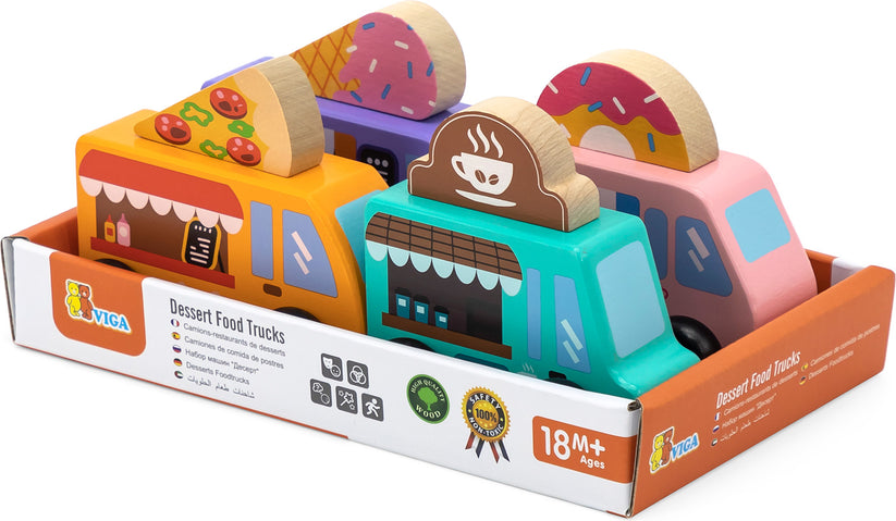 Wooden mini Food Trucks 4 pc set