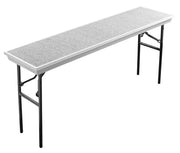 NPS® 4th Level Add On for TransPort Straight Choral Riser (18" x 78"), Surface Material: Grey Carpet, Frame Color: Aluminum Frame, Black Legs