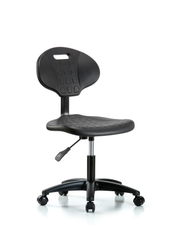 Erie Polyurethane Chair - Desk Height with Casters in Black Polyurethane