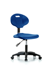 Erie Polyurethane Chair - Desk Height with Casters in Blue Polyurethane