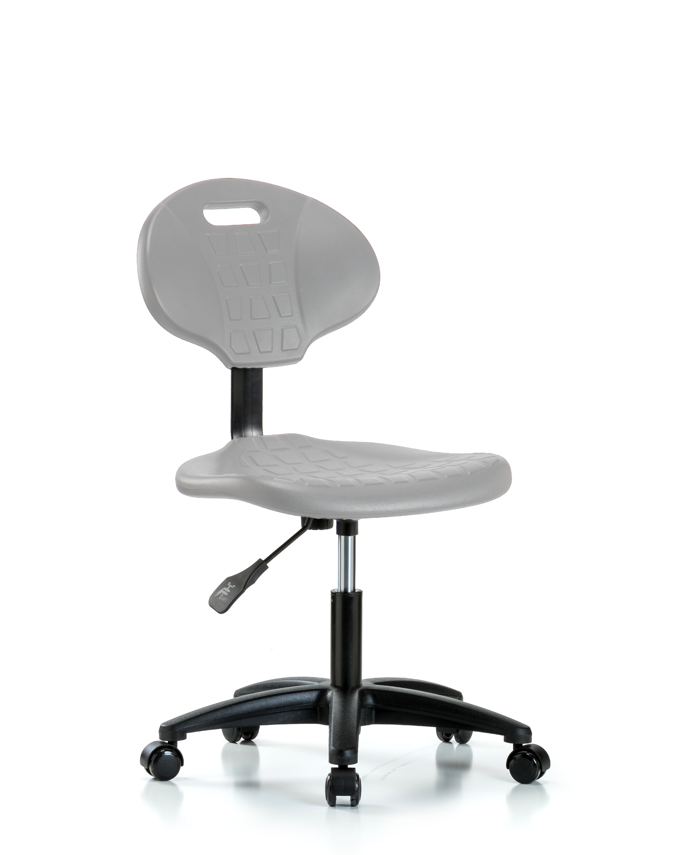 Erie Polyurethane Chair - Desk Height with Casters in Gray Polyurethane