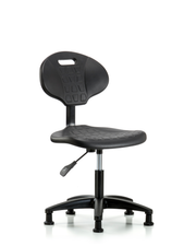 Erie Polyurethane Chair - Desk Height with Stationary Glides in Black Polyurethane