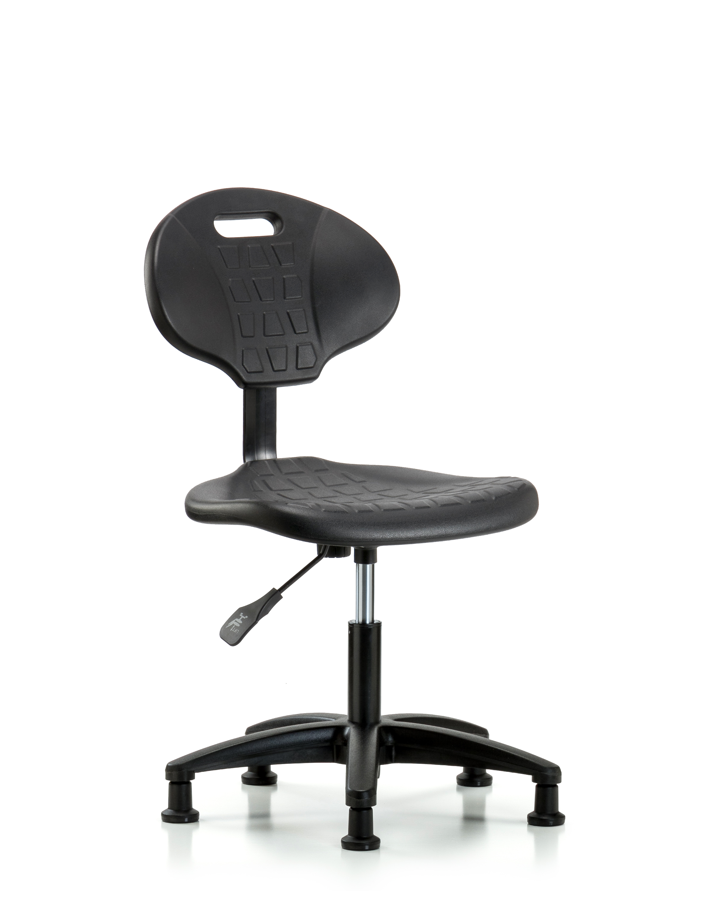 Erie Polyurethane Chair - Desk Height with Stationary Glides in Black Polyurethane