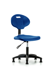 Erie Polyurethane Chair - Desk Height with Stationary Glides in Blue Polyurethane