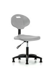 Erie Polyurethane Chair - Desk Height with Stationary Glides in Gray Polyurethane
