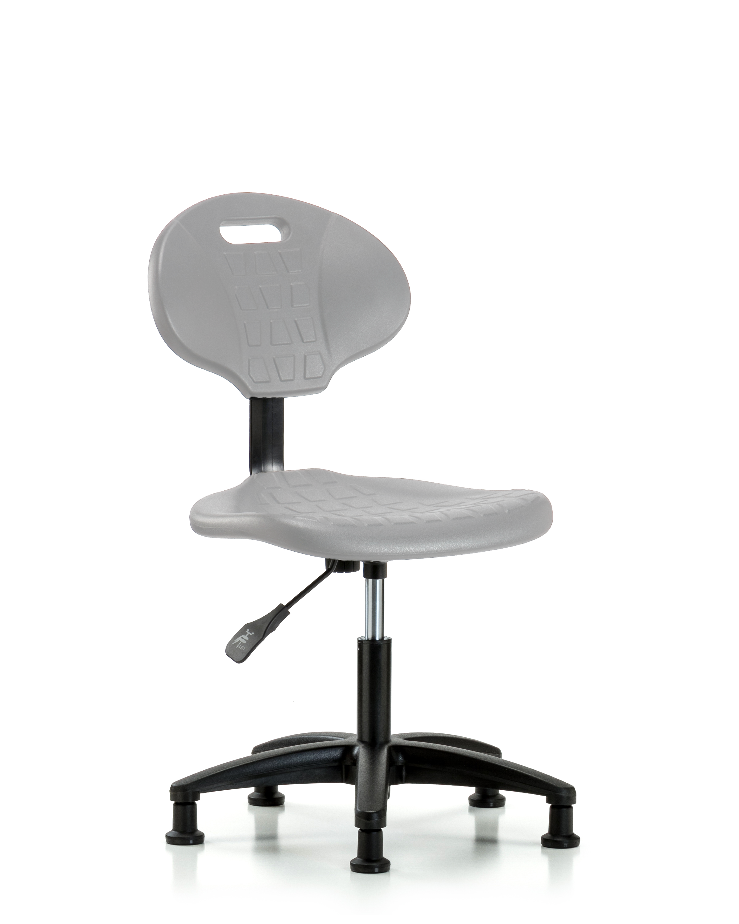 Erie Polyurethane Chair - Desk Height with Stationary Glides in Gray Polyurethane