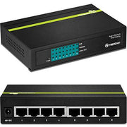 TRENDnet TPE-TG80G 8-Port Gigabit PoE+ Switch  123W Power Budget  16Gbps Capacity  Black