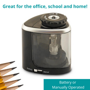 The Duet Pencil Sharpener, Battery or Manual Operated (1 pc Clamshell)