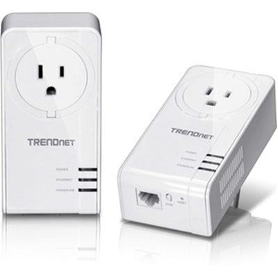 TRENDnet TPL-423E2K Powerline 1300 AV2 Adapter Kit with Built-in Outlet