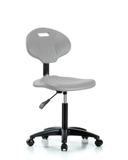 Erie Polyurethane Chair - Medium Bench Height with Casters in Gray Polyurethane