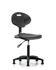 Erie Polyurethane Chair - Medium Bench Height with Stationary Glides in Black Polyurethane