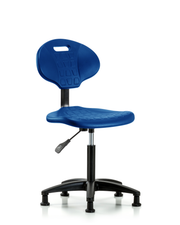 Erie Polyurethane Chair - Medium Bench Height with Stationary Glides in Blue Polyurethane
