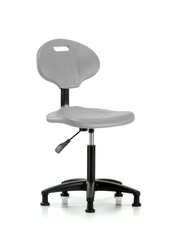 Erie Polyurethane Chair - Medium Bench Height with Stationary Glides in Gray Polyurethane