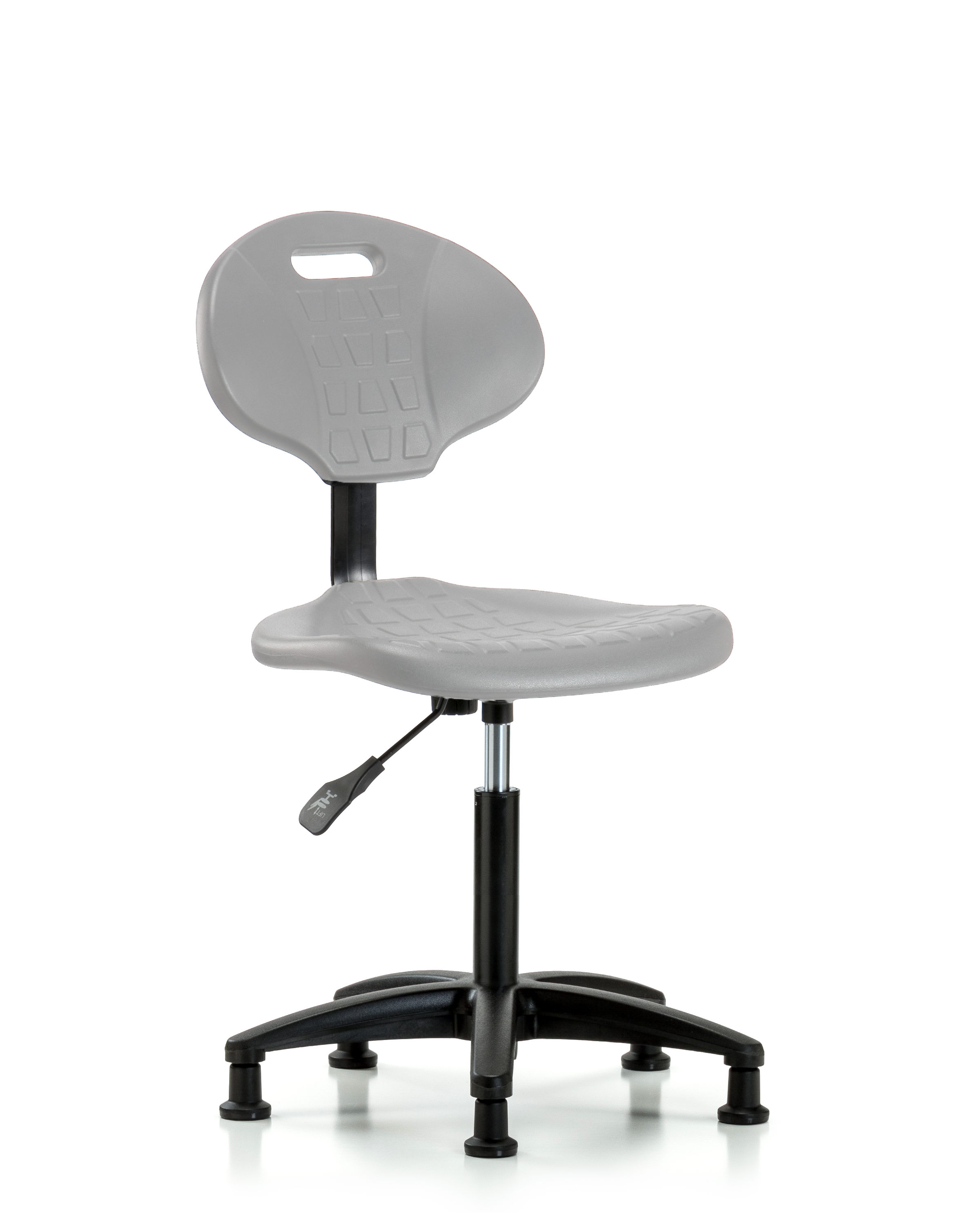 Erie Polyurethane Chair - Medium Bench Height with Stationary Glides in Gray Polyurethane