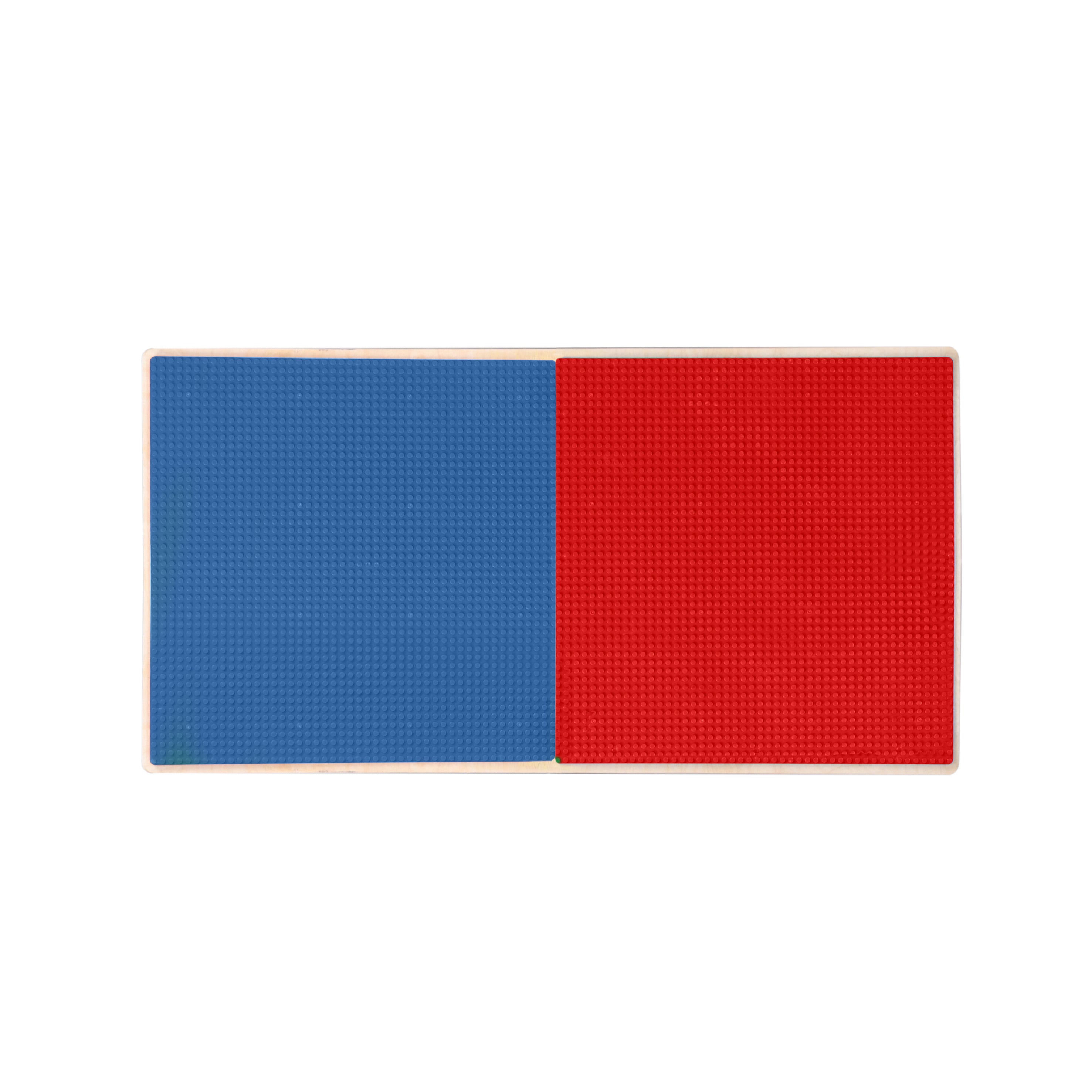 Rectangle Time-2-Play Table with a shelf, along with adjustable 18"-29" legs and a DUPLO® Compatible Grid of RED/BLUE Color