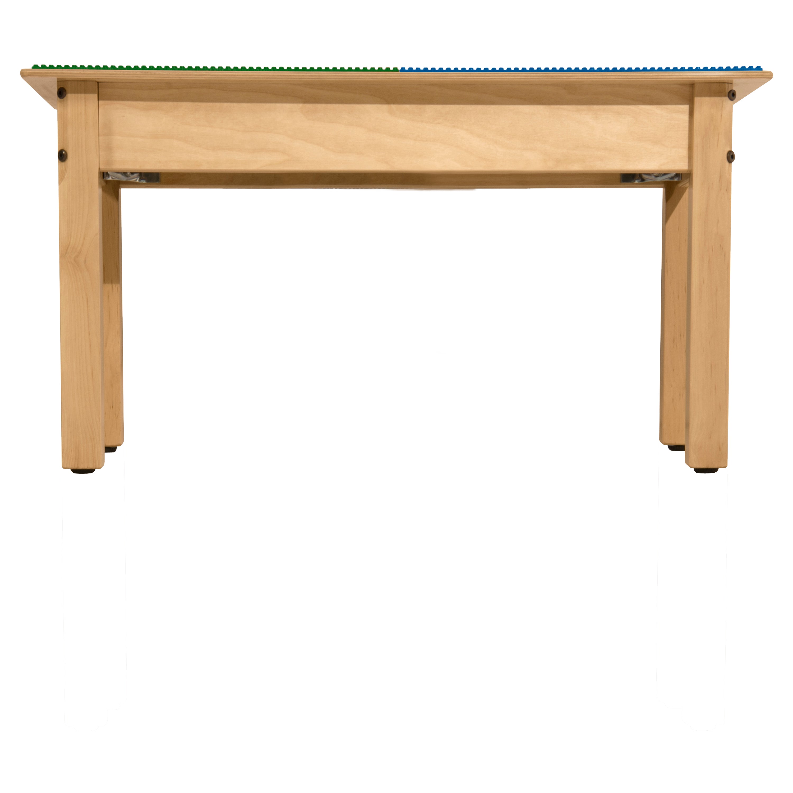 Rectangle Time-2-Play Table with a trough, along with 14" legs and a DUPLO® Compatible Grid of BLUE/GREEN Color