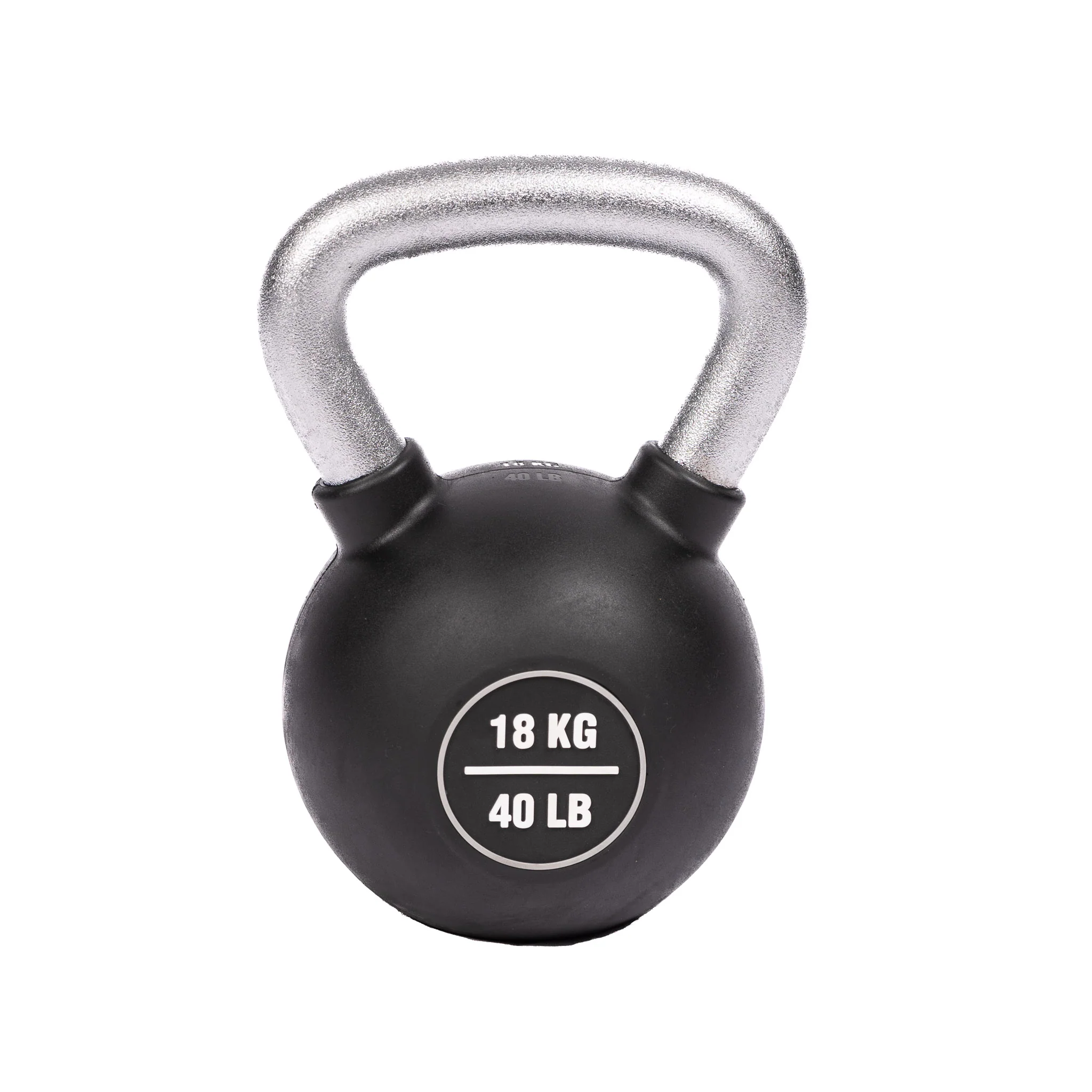 KETTLEBELL, RUBBER COATED - 18KG/40LB