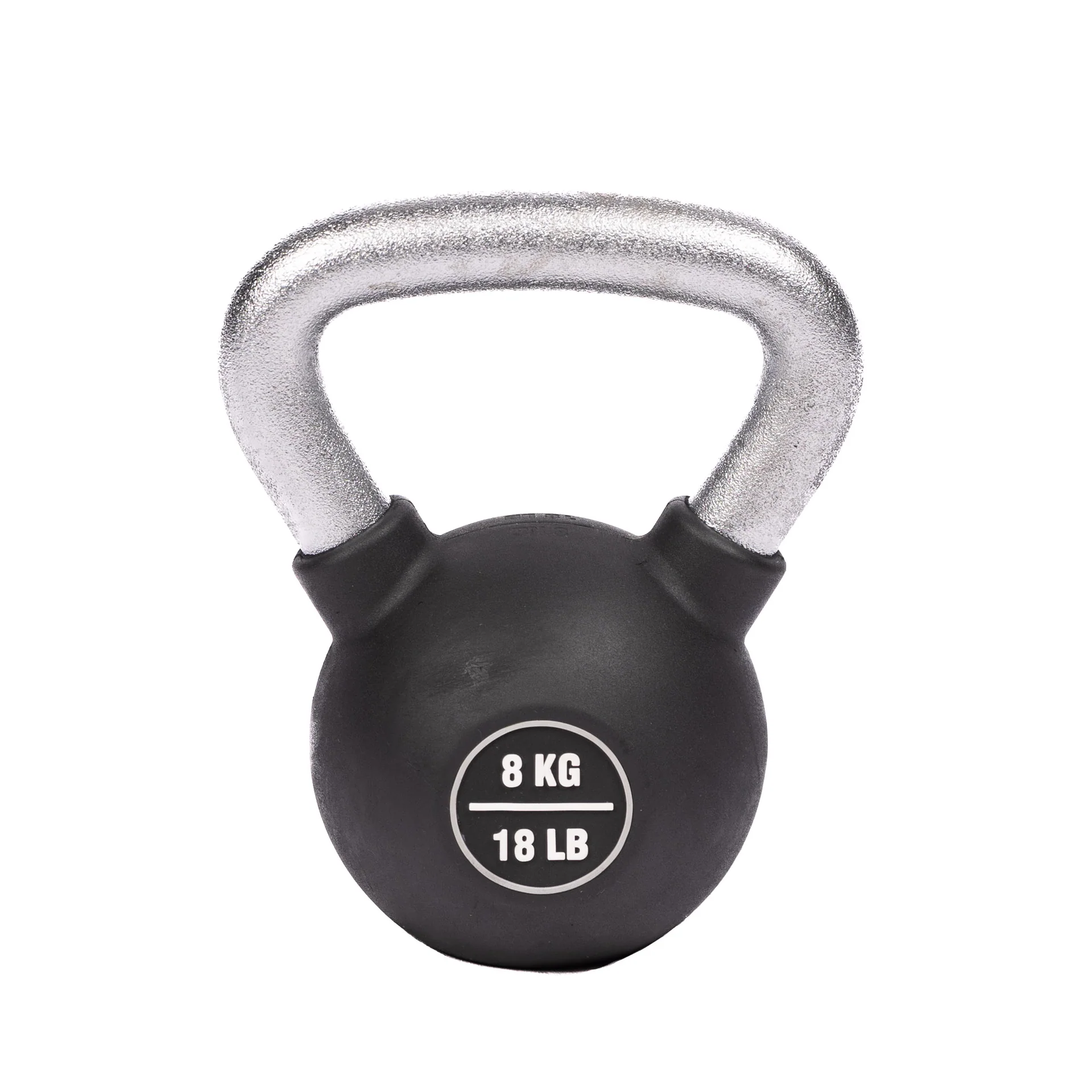 KETTLEBELL, RUBBER COATED - 8 KG/17.6 LB