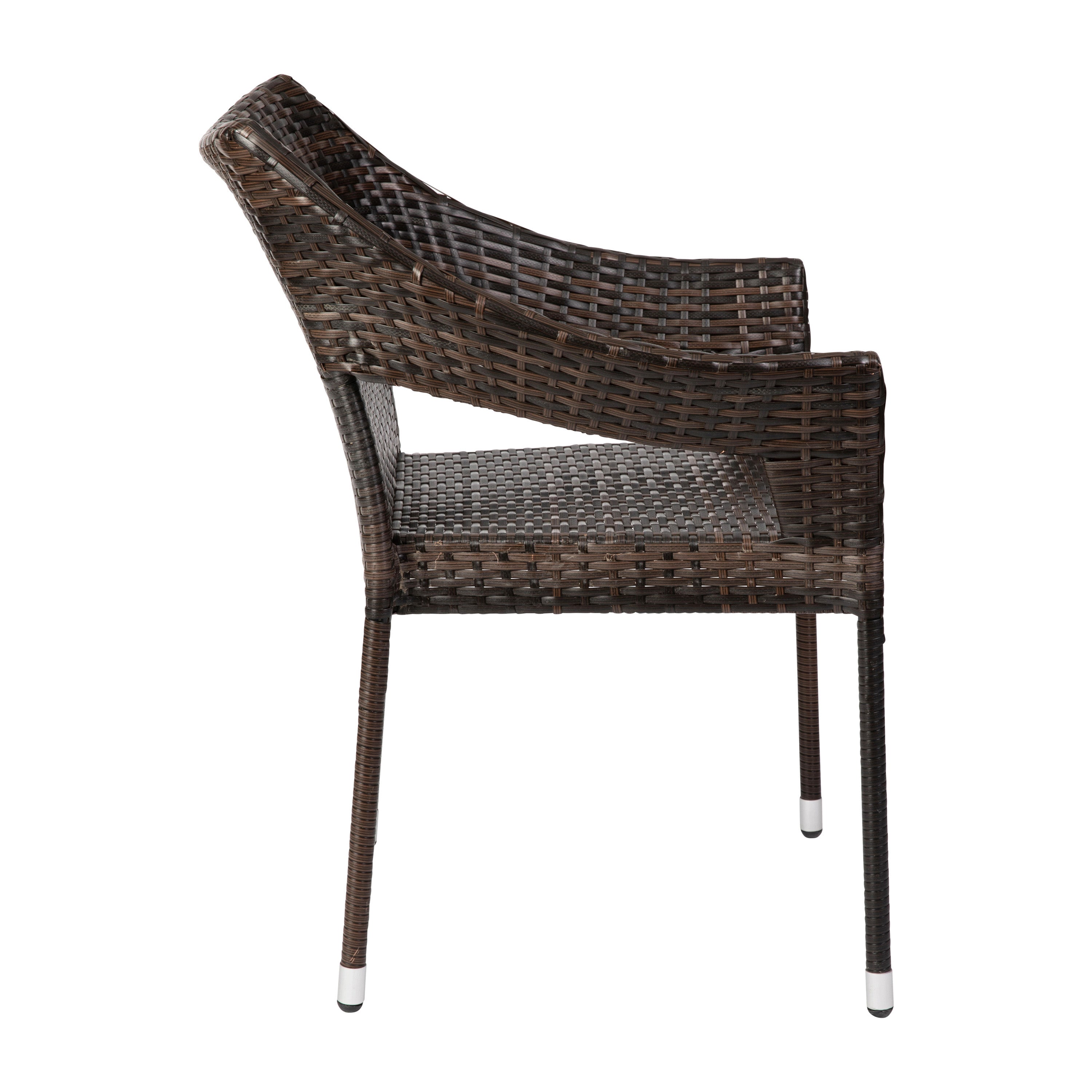Ethan Commercial Grade Stacking Patio Chair, All Weather PE Rattan Wicker Patio Dining Chair in Espresso