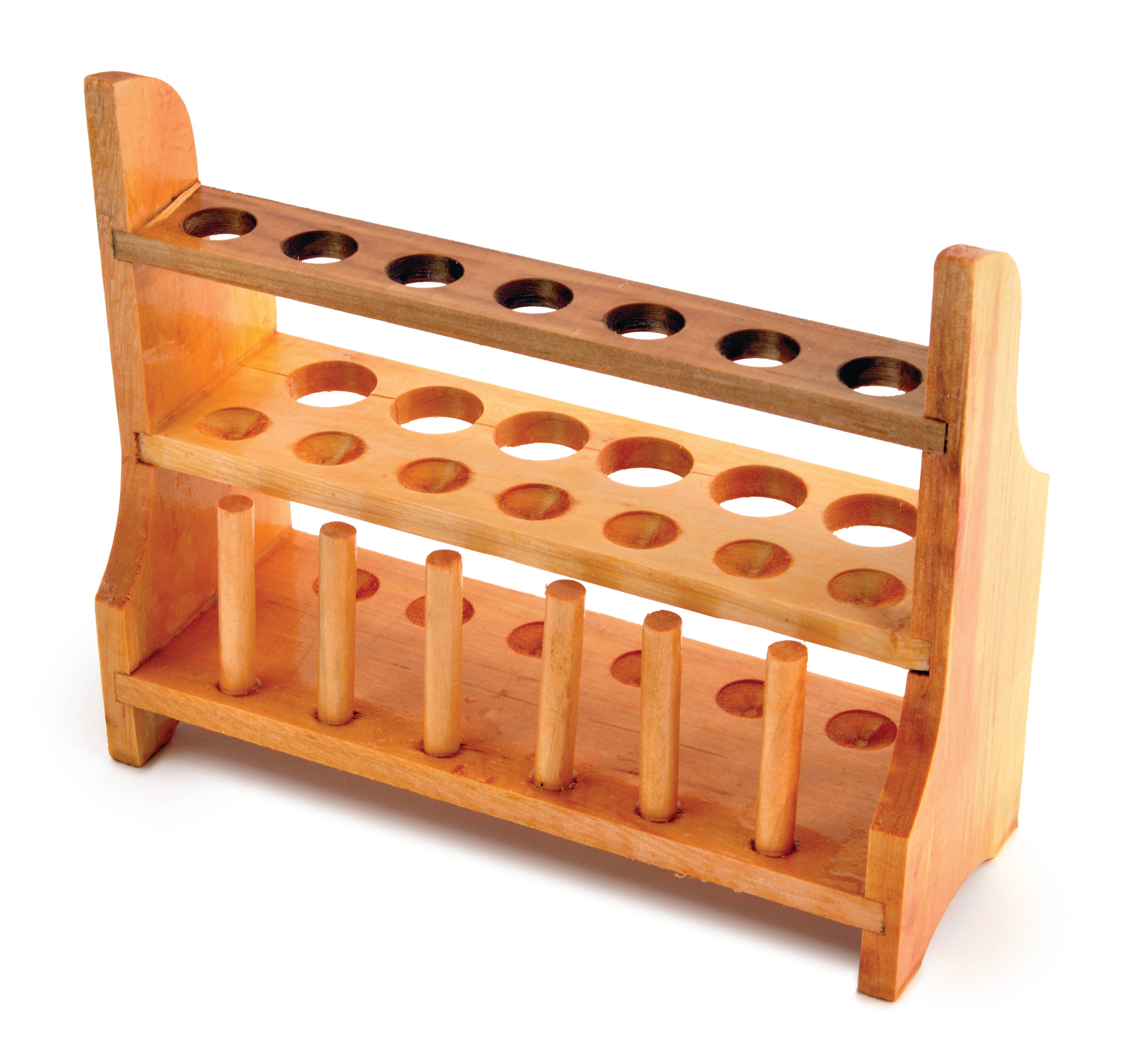 United Scientific® Wooden Test Tube Rack, 13-Tube