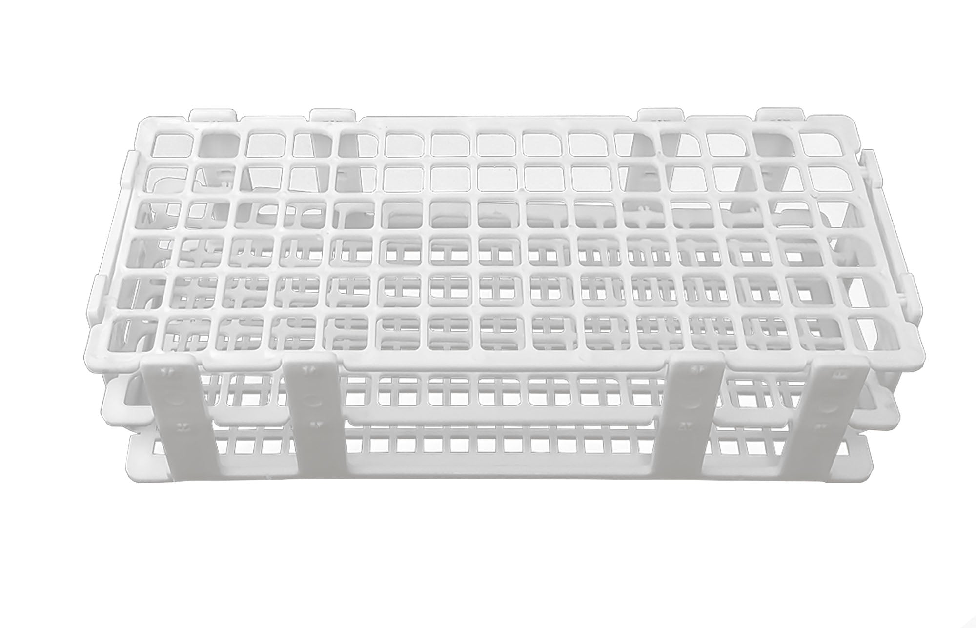 Test Tube Rack 13mm tubes, 90 places, White, PP