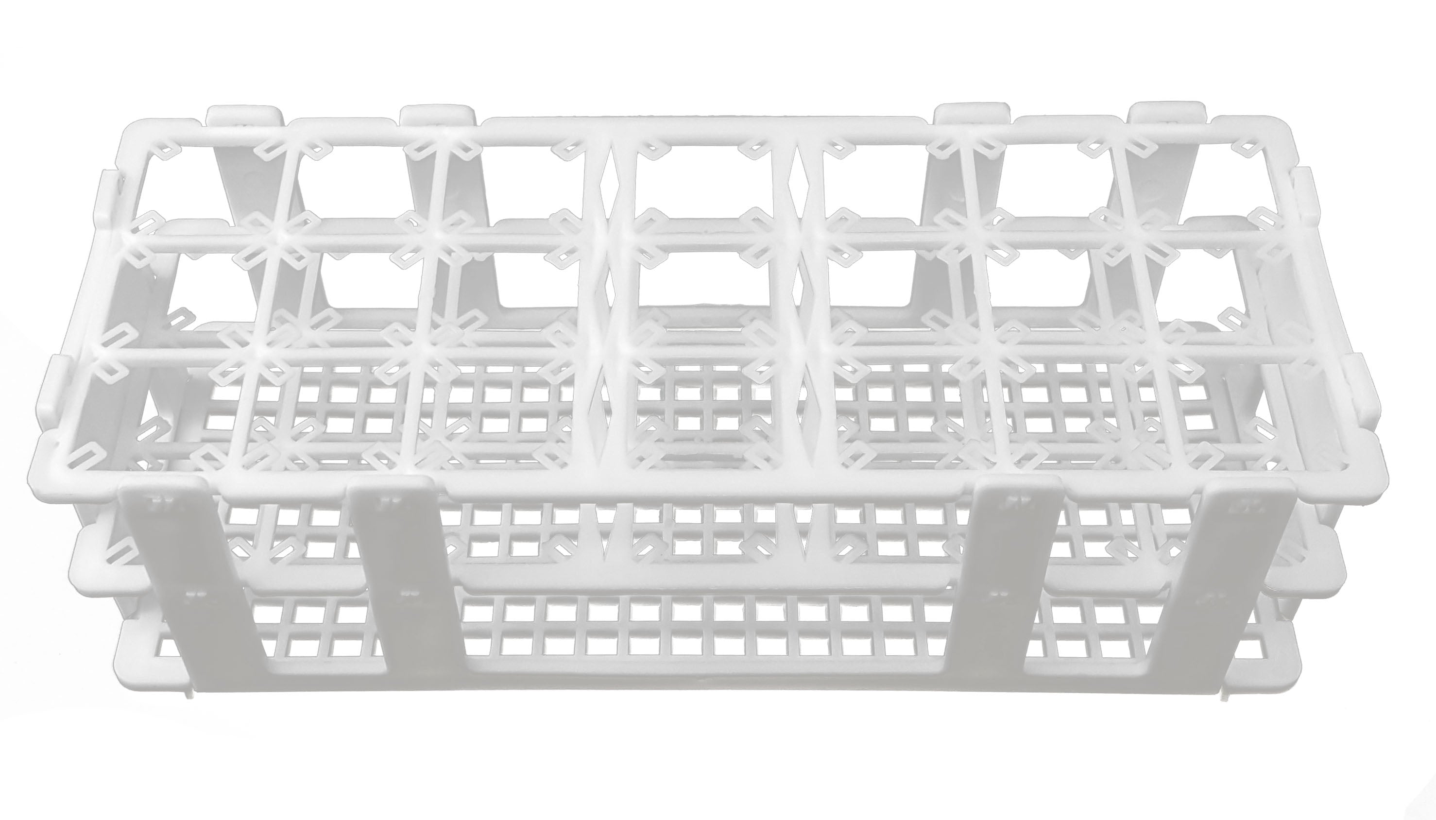 Test Tube Rack 25mm tubes 21 places White PP