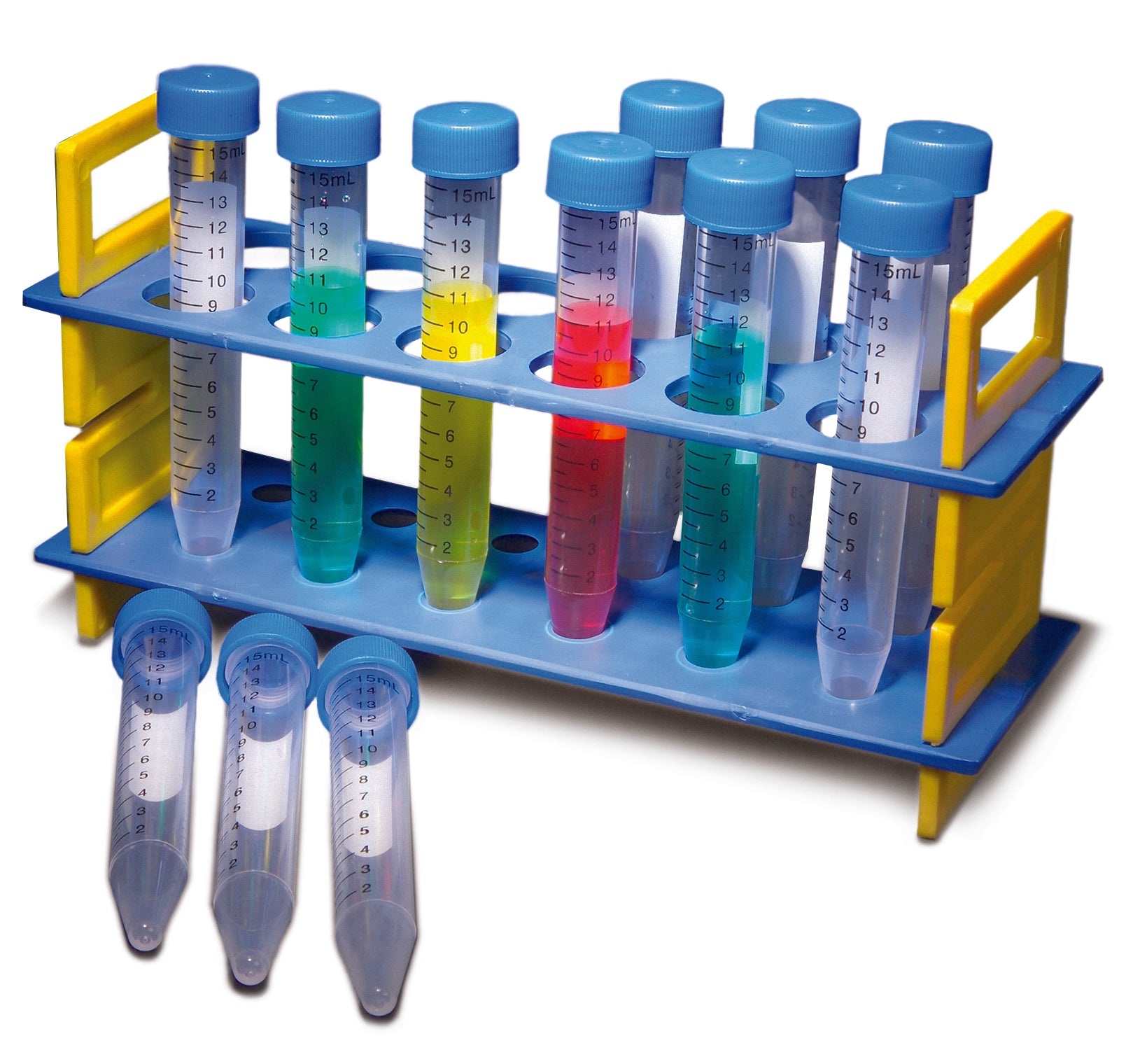 United Scientific® Test Tube Rack Set W/ 15 mL Plastic Tubes