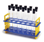United Scientific® Test Tube Rack W/ 24 mL Glass Tubes & Rubber Stoppers