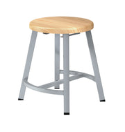 NPS® 18" Titan Stool, Butcherblock Seat, Surface Color: Maple, Frame Color: Grey