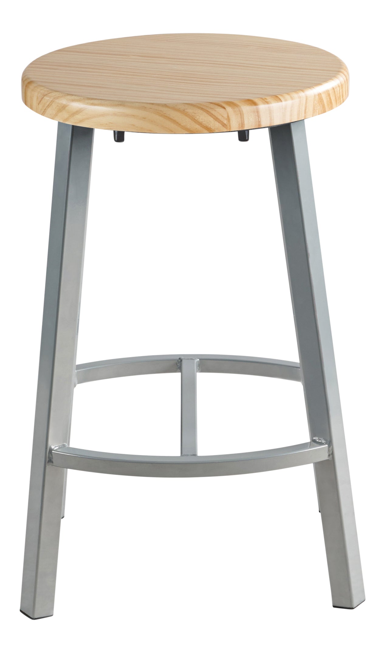 NPS® 24" Titan Stool, Butcherblock Seat, Surface Color: Maple, Frame Color: Grey
