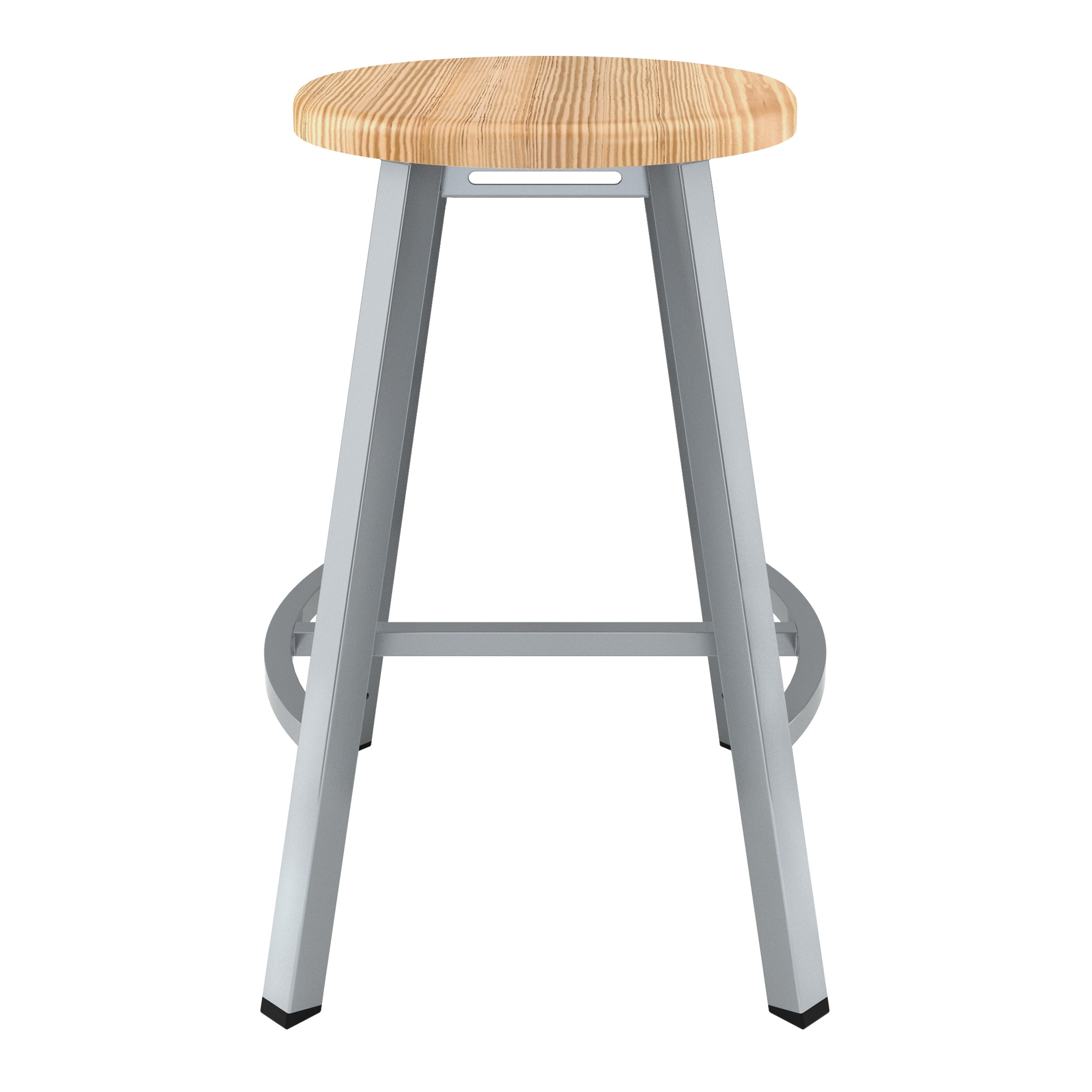 NPS® 24" Titan Stool, Butcherblock Seat, Surface Color: Maple, Frame Color: Grey