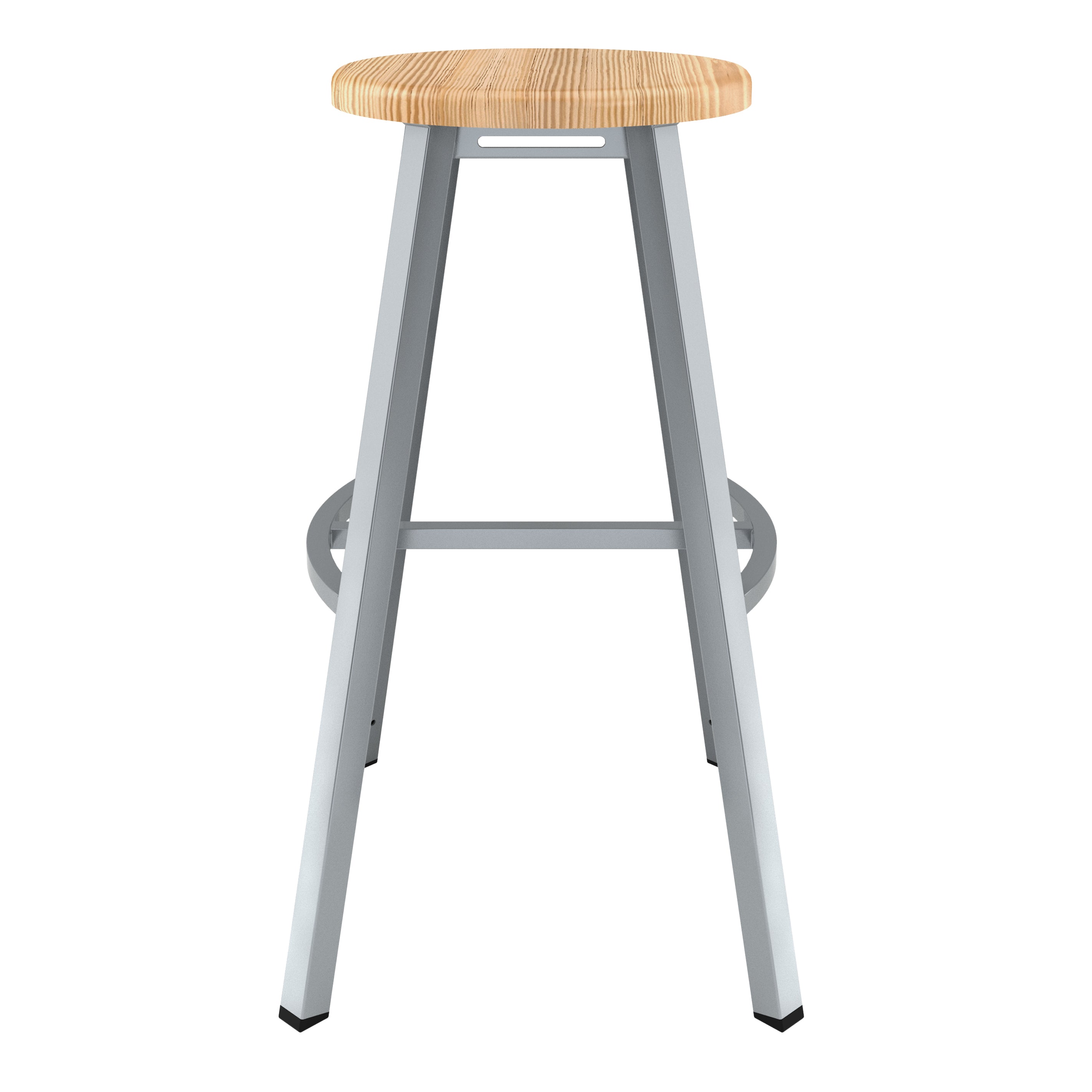 NPS® 30" Titan Stool, Butcherblock Seat, Surface Color: Maple, Frame Color: Grey