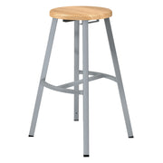 NPS® 30" Titan Stool, Butcherblock Seat, Surface Color: Maple, Frame Color: Grey