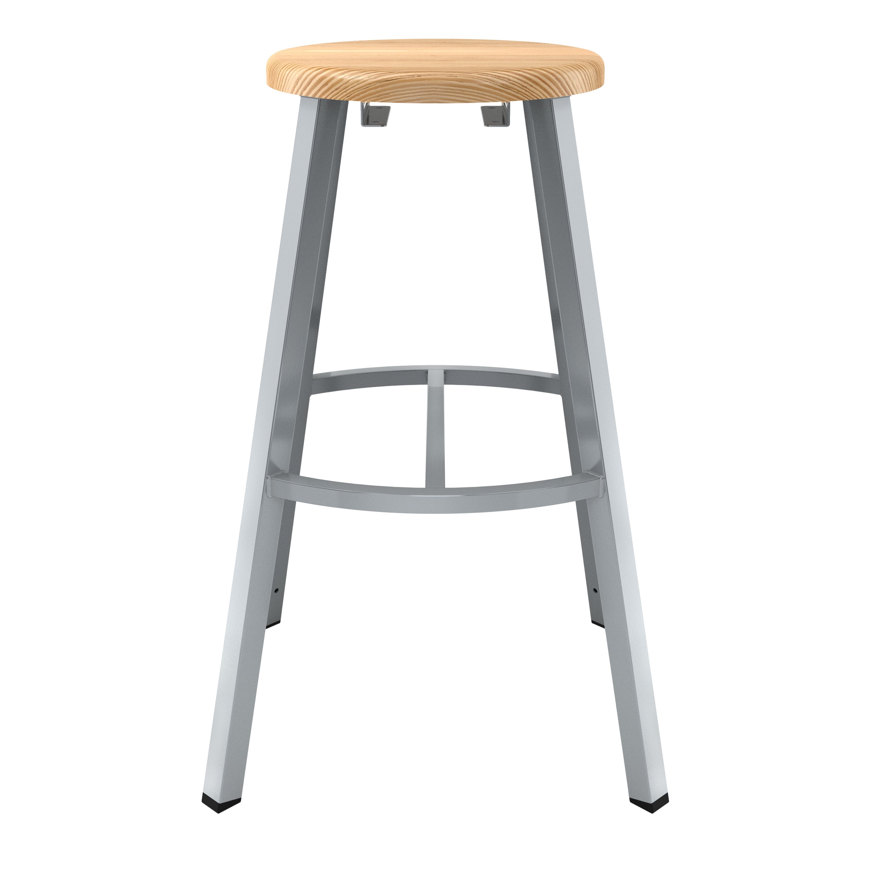 NPS® 30" Titan Stool, Butcherblock Seat, Surface Color: Maple, Frame Color: Grey