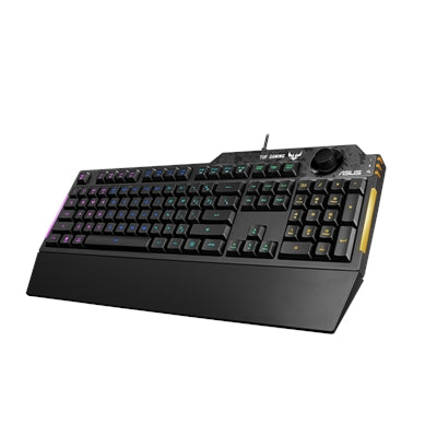 ASUS - TUF K1 Gaming Keyboard - RGB, Detachable Wrist Rest, Spill-Resistant - Black