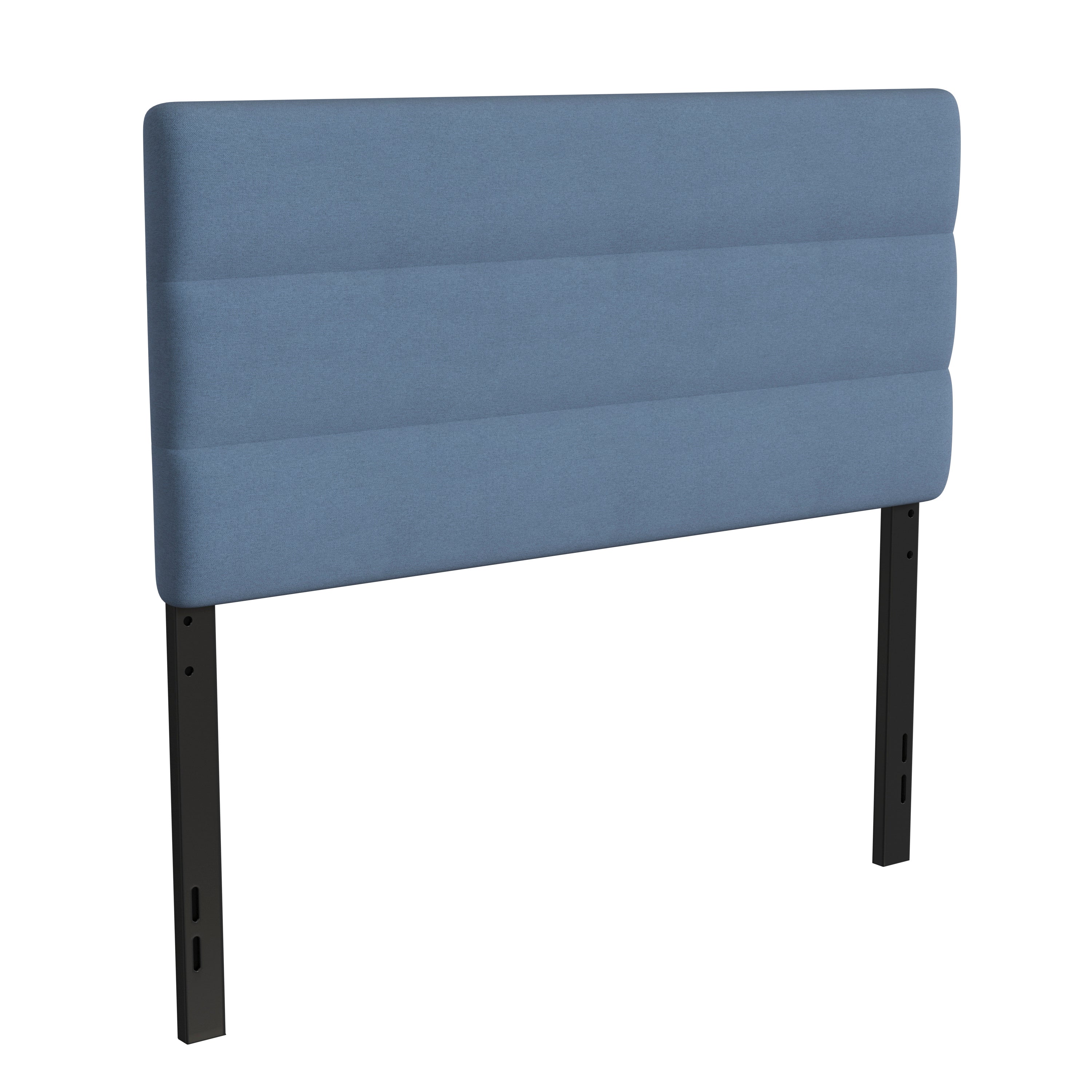 Paxton Full Channel Stitched Fabric Upholstered Headboard, Adjustable Height from 44.5" to 57.25" - Blue