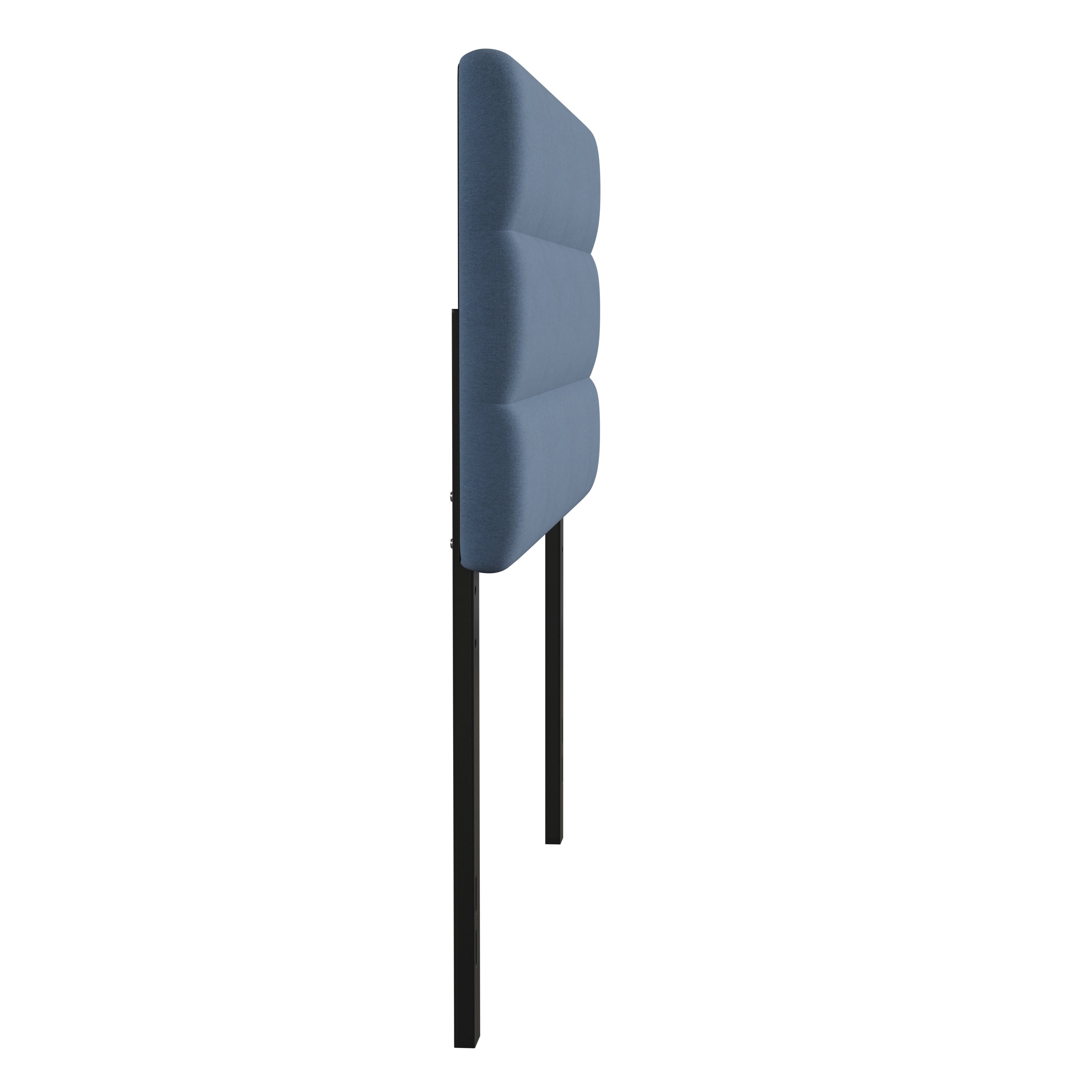 Paxton Full Channel Stitched Fabric Upholstered Headboard, Adjustable Height from 44.5" to 57.25" - Blue