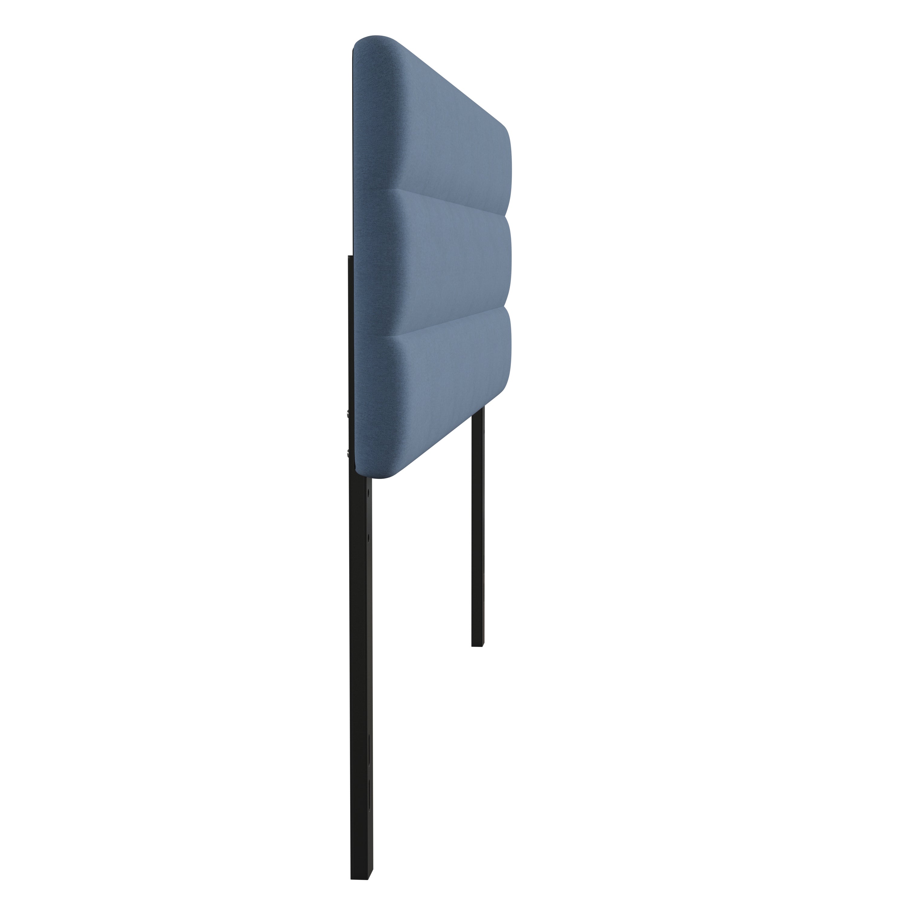 Paxton King Channel Stitched Fabric Upholstered Headboard, Adjustable Height from 44.5" to 57.25" - Blue