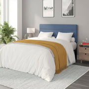 Paxton Queen Channel Stitched Fabric Upholstered Headboard, Adjustable Height from 44.5" to 57.25" - Blue