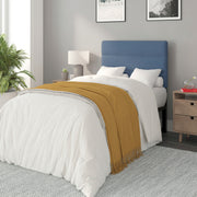 Paxton Twin Channel Stitched Fabric Upholstered Headboard, Adjustable Height from 44.5" to 57.25" - Blue