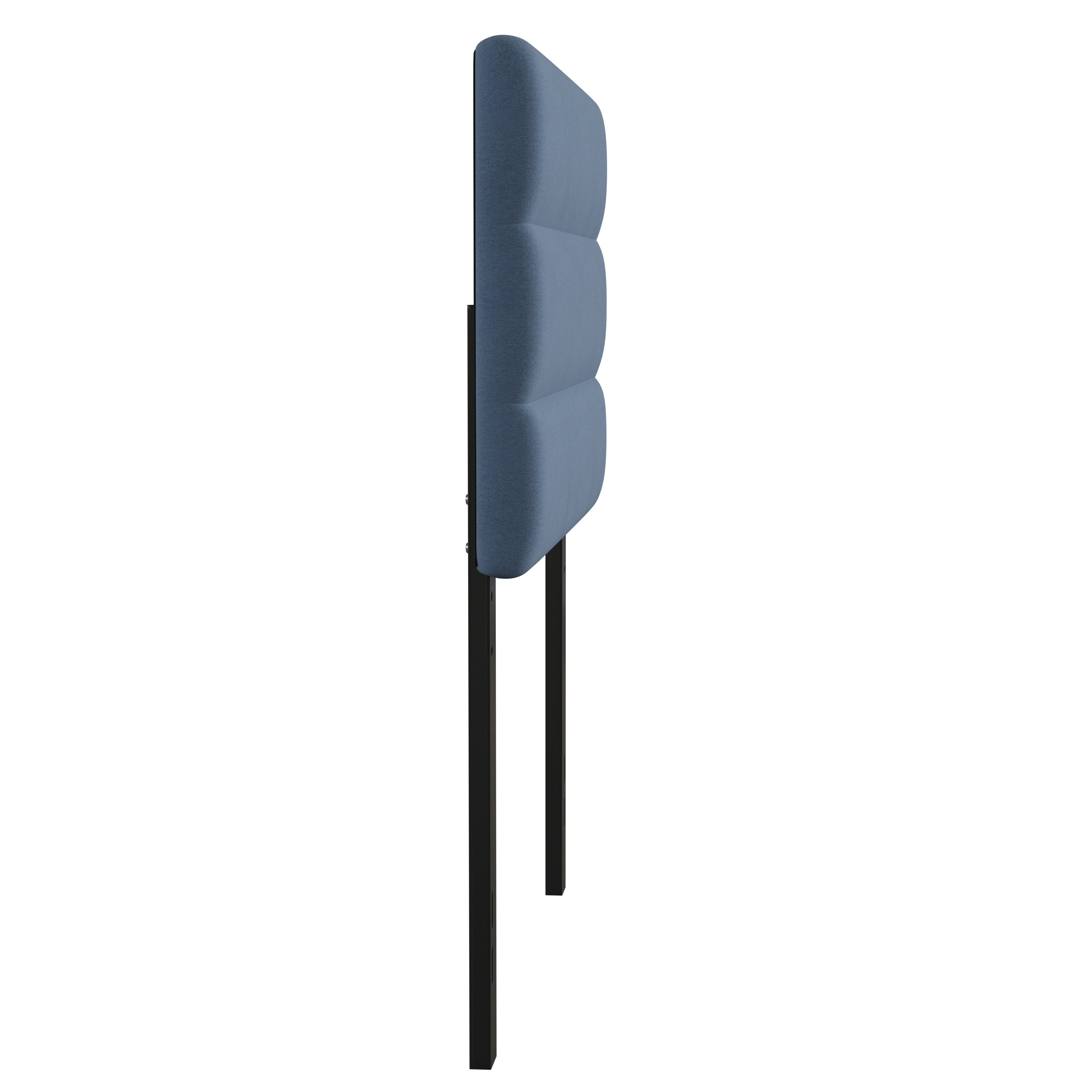 Paxton Twin Channel Stitched Fabric Upholstered Headboard, Adjustable Height from 44.5" to 57.25" - Blue
