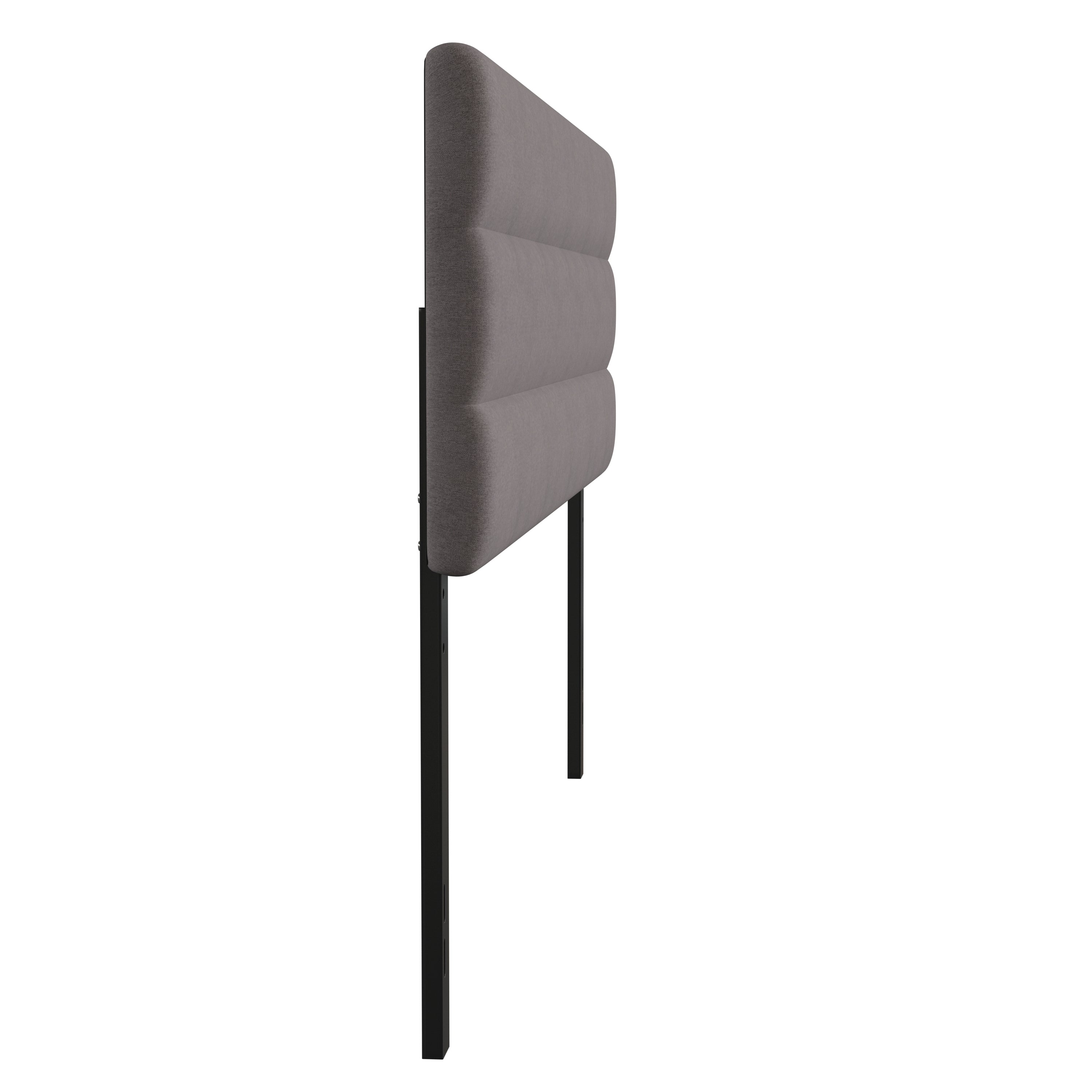 Paxton King Channel Stitched Fabric Upholstered Headboard, Adjustable Height from 44.5" to 57.25" - Gray