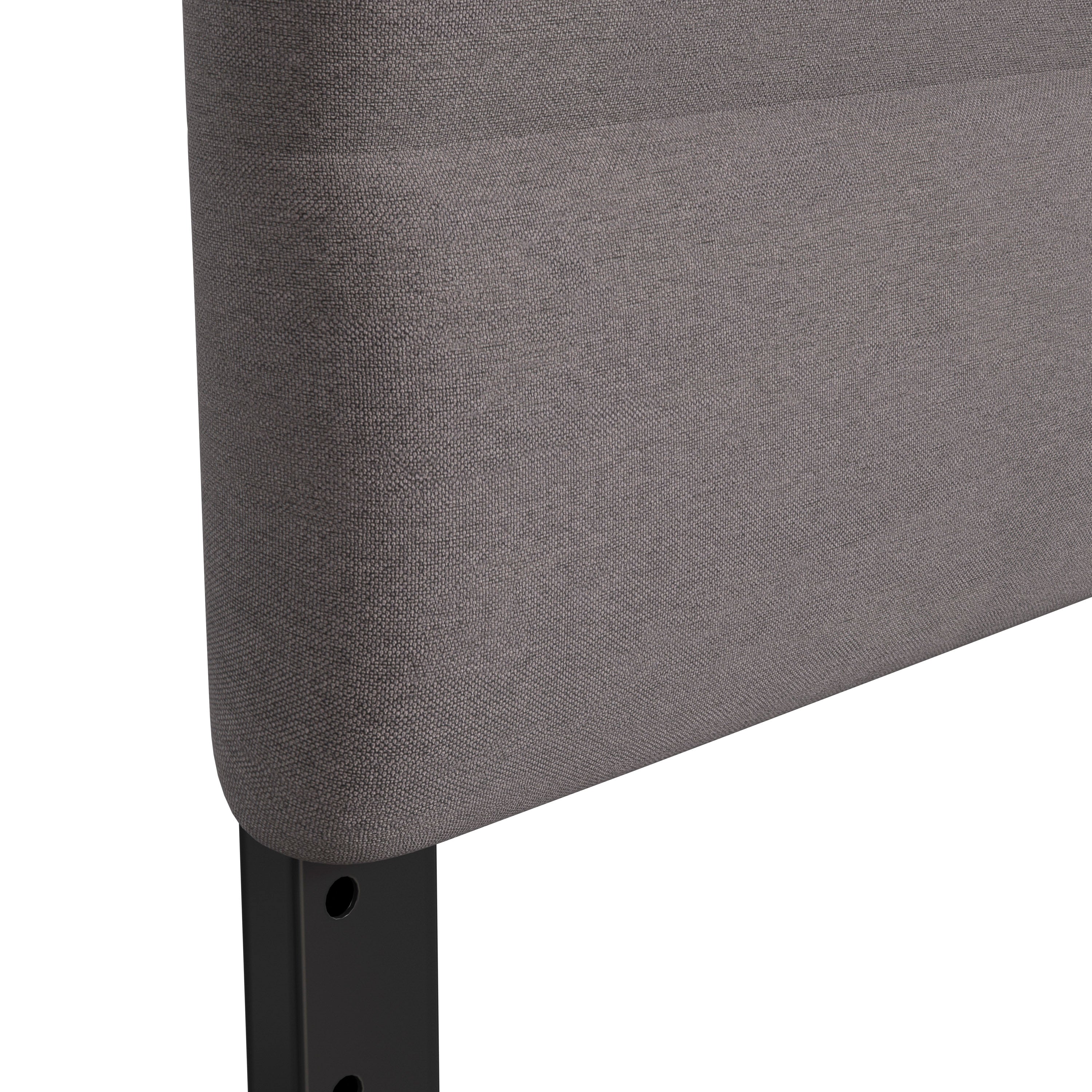 Paxton King Channel Stitched Fabric Upholstered Headboard, Adjustable Height from 44.5" to 57.25" - Gray