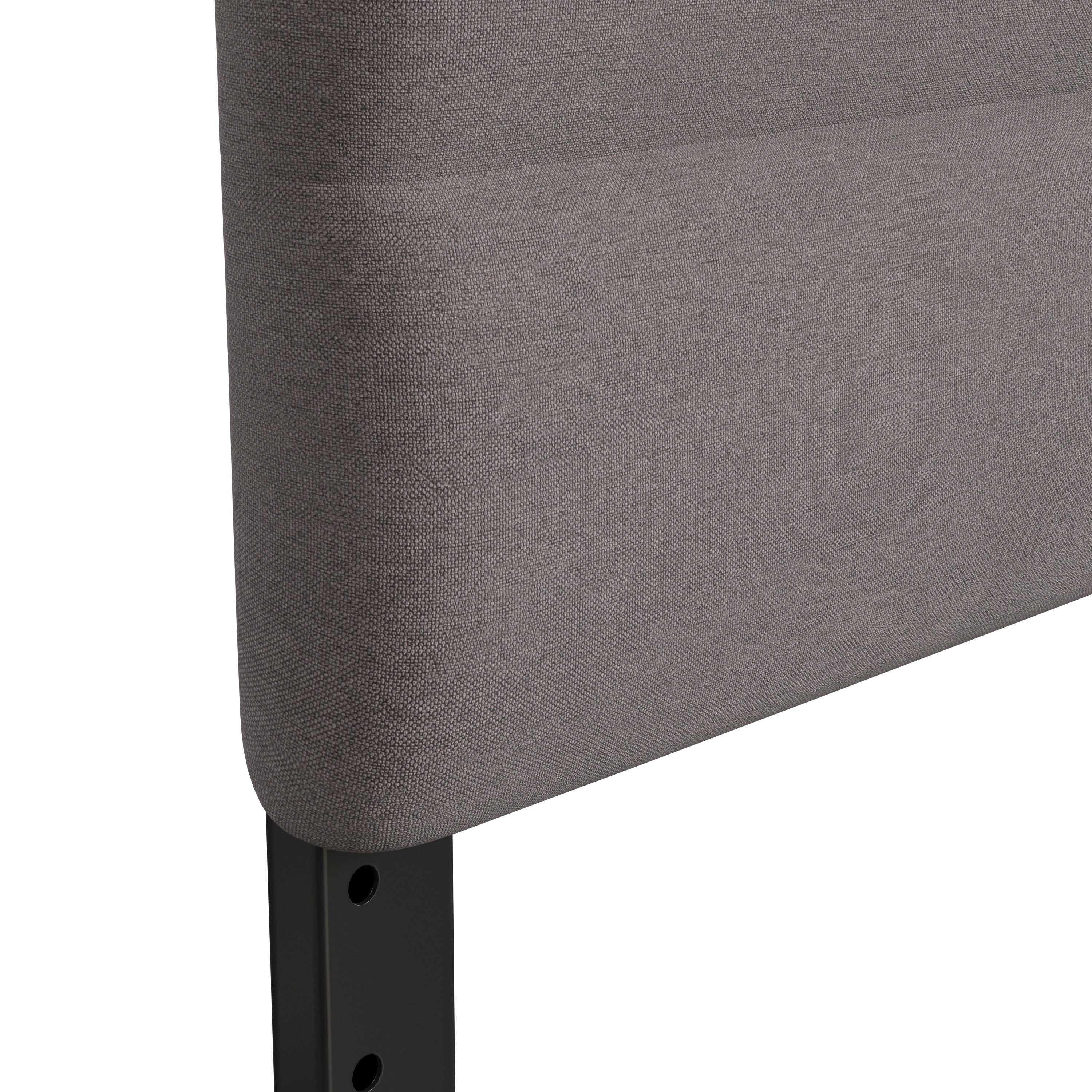Paxton Queen Channel Stitched Fabric Upholstered Headboard, Adjustable Height from 44.5" to 57.25" - Gray