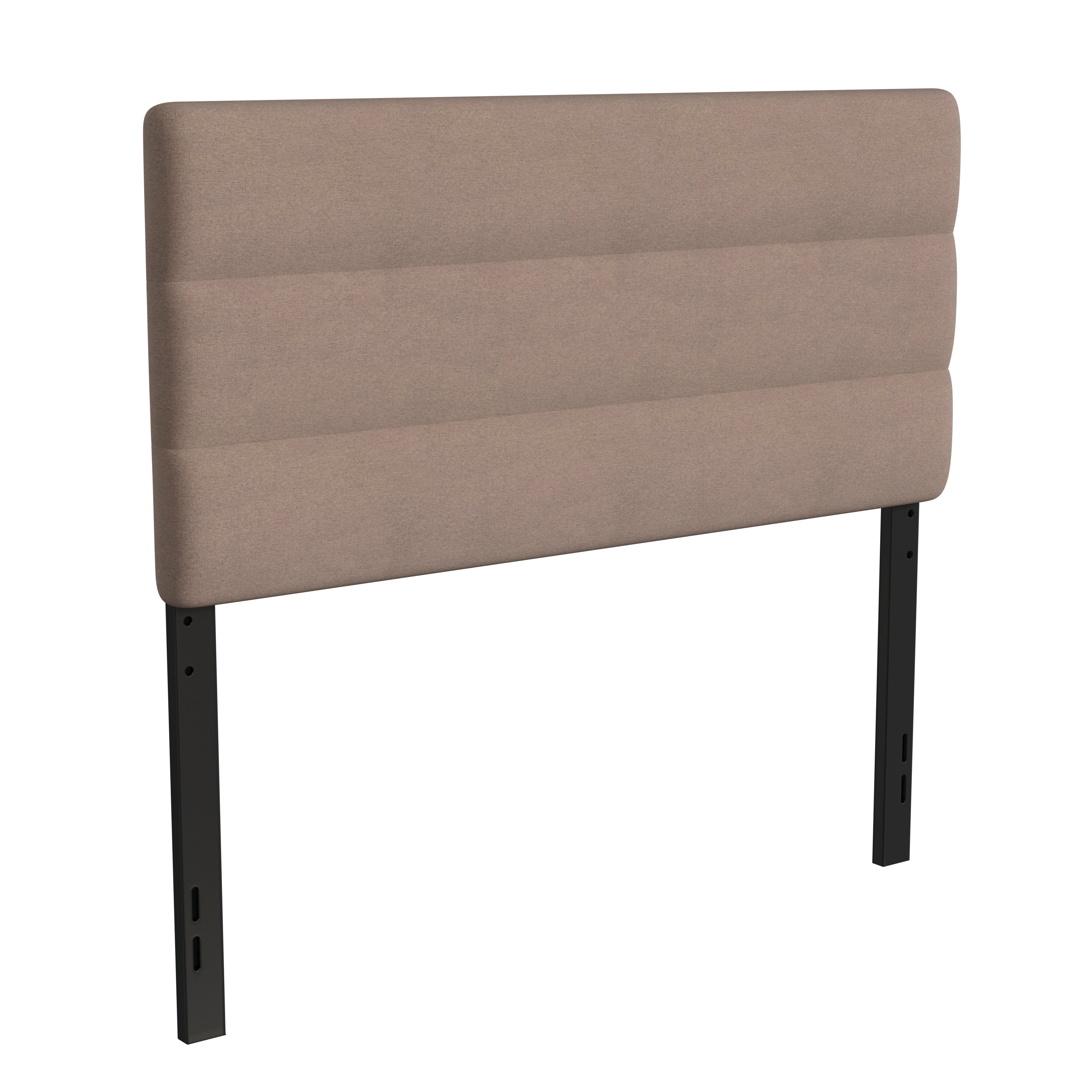 Paxton Full Channel Stitched Fabric Upholstered Headboard, Adjustable Height from 44.5" to 57.25" - Taupe