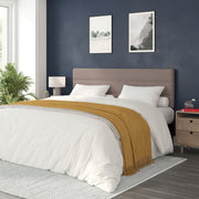 Paxton King Channel Stitched Fabric Upholstered Headboard, Adjustable Height from 44.5" to 57.25" - Taupe