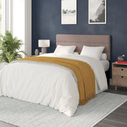 Paxton Queen Channel Stitched Fabric Upholstered Headboard, Adjustable Height from 44.5" to 57.25" - Taupe