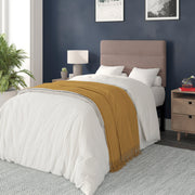 Paxton Twin Channel Stitched Fabric Upholstered Headboard, Adjustable Height from 44.5" to 57.25" - Taupe
