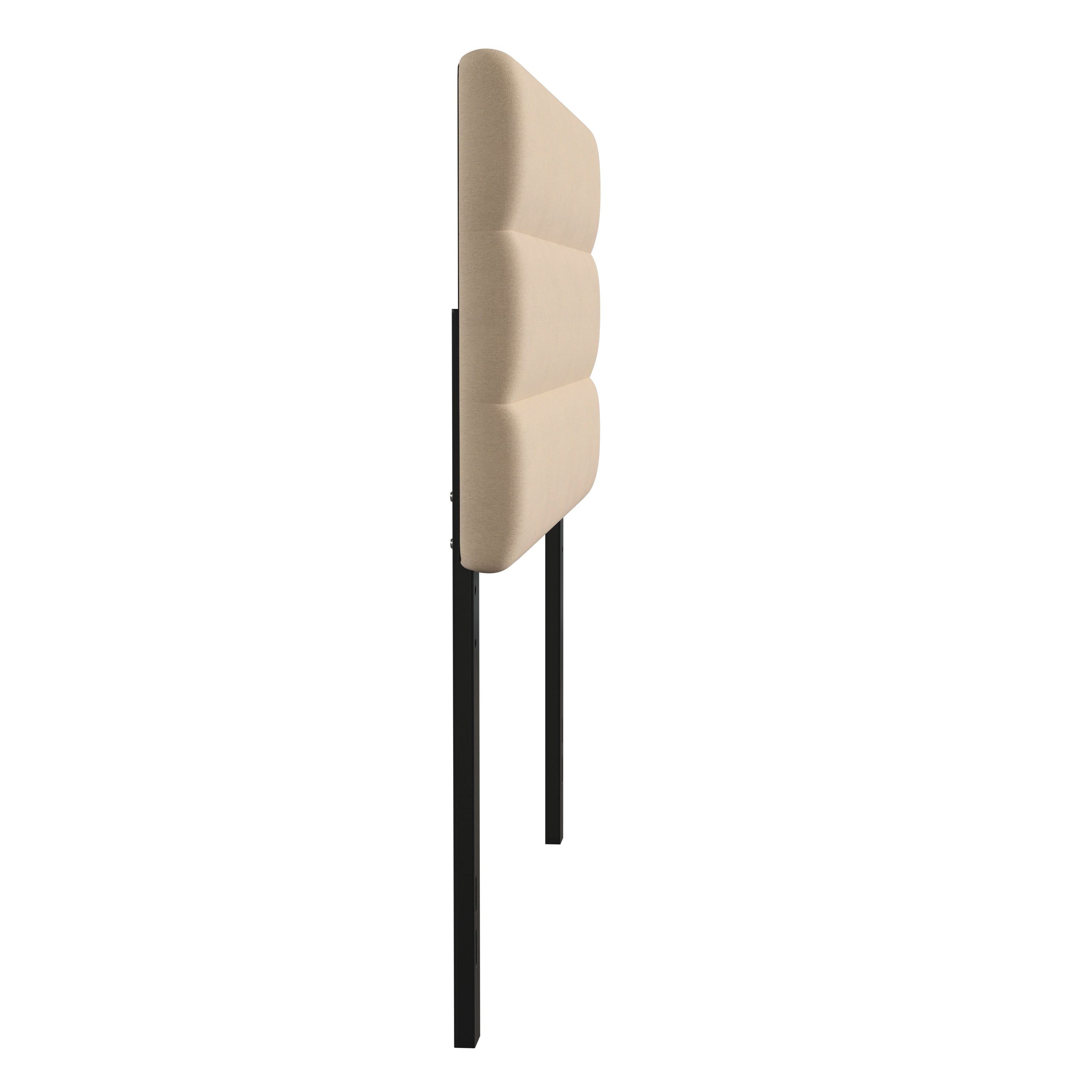 Paxton Full Channel Stitched Fabric Upholstered Headboard, Adjustable Height from 44.5" to 57.25" - Cream